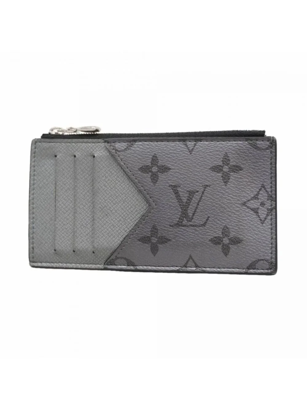 Louis Vuitton Coin Case Taigarama Card Holder Gray Silver